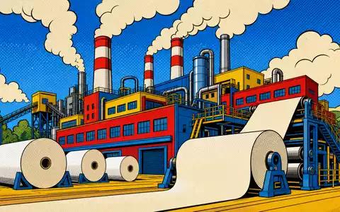 Pop-Art-Comic mit Papierfabrik zeigt spielerisch die Branche von The Navigator Company, ISIN PTNVG0AE0000 - Foto: THN
