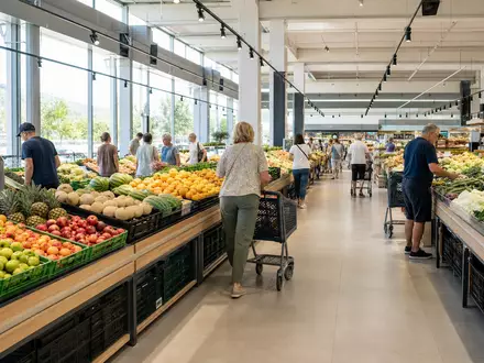 Jerónimo Martins SGPS SA (PTJMT0AE0001) betreibt moderne Supermärkte mit frischen Regalen und zufriedenen Kunden europaweit - Foto: THN