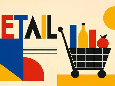 Jerónimo Martins SGPS SA (PTJMT0AE0001) wird hier als geometrisches Bauhaus-Poster mit dem Wort RETAIL symbolisiert - Foto: THN