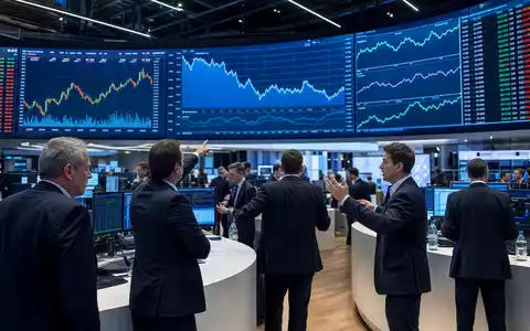Medios AG (DE000A1MMCC8) notiert in Frankfurt, dargestellt im Editorial-Stil eines belebten Börsenparketts mit Charts - Foto: THN