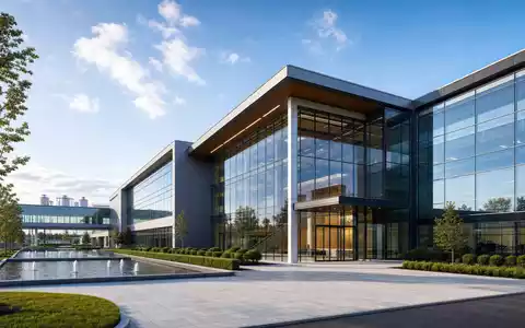 Architektur-Render eines modernen Glasgebäudes zeigt McCormick & Company (ISIN US5797802064) als moderne Unternehmenszentrale - Foto: THN