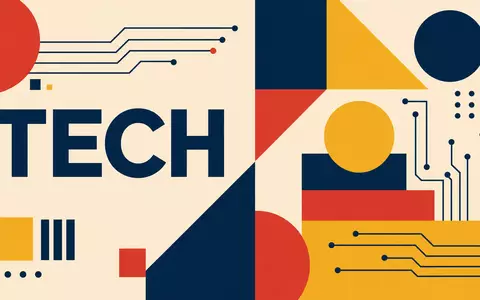 Kontron AG (DE0006053952) inspiriert ein geometrisches Bauhaus-Poster mit dem Sektor-Schriftzug TECH und Schaltkreis-Motiven - Foto: THN
