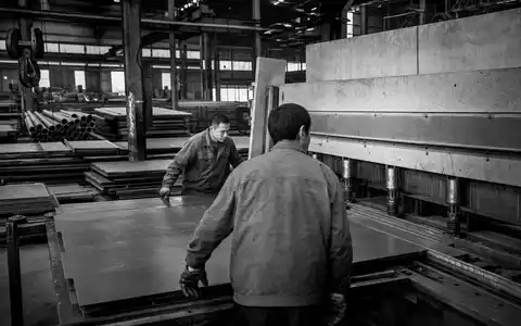 Schwarzweiße Reportage zeigt Stahlverarbeitung, passend zu Klöckner & Co, ISIN DE000KC01000, im Metallhandel - Foto: THN