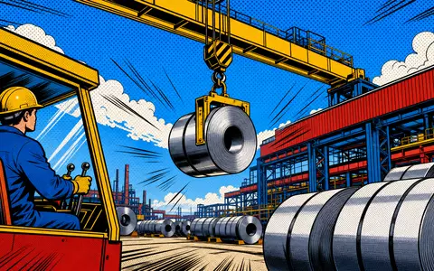 Pop-Art-Comic zeigt Kran und Stahlcoils und illustriert humorvoll die Industriebranche von Klöckner & Co, DE000KC01000 - Foto: THN
