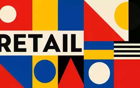 Kroger Co. mit ISIN US5010441013 im Einzelhandel, dargestellt als geometrisches Bauhaus-Poster mit Sektor-Schriftzug - Foto: THN