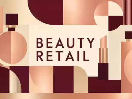 Geometrisches Bauhaus-Poster mit Text BEAUTY RETAIL visualisiert den Sektor der Douglas Group, ISIN DE000BEAU7Y1 - Foto: THN