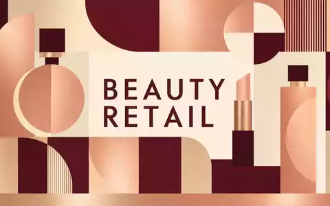 Geometrisches Bauhaus-Poster mit Text BEAUTY RETAIL visualisiert den Sektor der Douglas Group, ISIN DE000BEAU7Y1 - Foto: THN