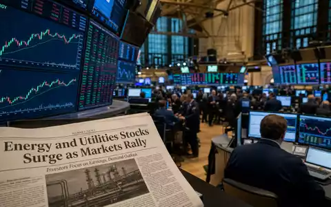 Dominion Energy NYSE-Handelssaal mit Energiesektor-Charts auf Großbildschirmen aktiven Börsenhändlern und Tageslicht US25746U1097 - Foto: THN