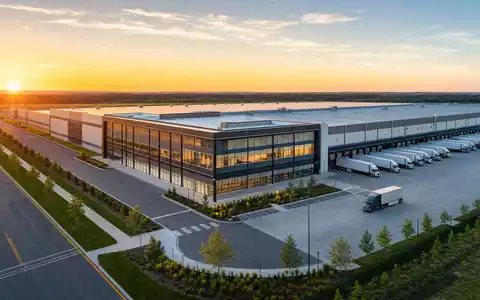 Dollar General modernes Distributionszentrum als Architektur Render zur Aktie US2566771059 im Einzelhandel - Foto: THN