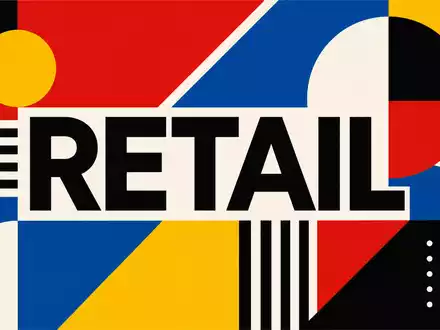 Dollar General Bauhaus Poster im geometrischen Stil symbolisiert Aktie US2566771059 im Einzelhandel - Foto: THN