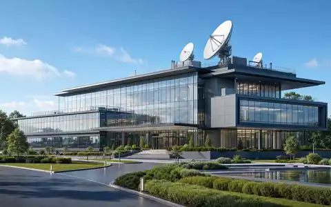 Trimble Inc. (US8962391058) als Architektur-Render: modernes Glas-Bürogebäude mit Satellitenantennen auf dem Dach visualisiert - Foto: THN