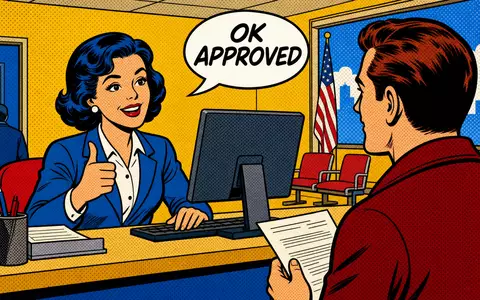 Pop-Art-Comicszene am Bürgerschalter symbolisiert freundlichen Behördenservice, unterstützt durch Softwarelösungen von Tyler Technologies, ISIN US9022521051 - Foto: THN