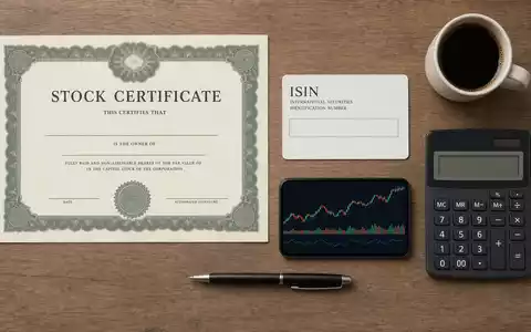 Robinhood Markets US7707031024 arrangiert Flatlay mit Aktienzertifikat, ISIN-Karte, Smartphone-Charts, Taschenrechner und Kaffeetasse - Foto: THN