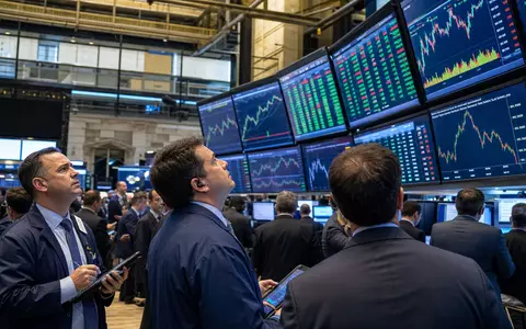 Robinhood Markets US7707031024 dokumentiert Börsen-Editorial mit Trading-Floor, großen Bildschirmen und generischen Kurscharts - Foto: THN