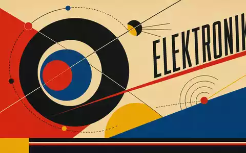 Garmin Ltd. Bauhaus-Poster mit geometrischen Satellitenkreisen und Sektor-Text ELEKTRONIK SMI ISIN CH0114405324 - Foto: THN