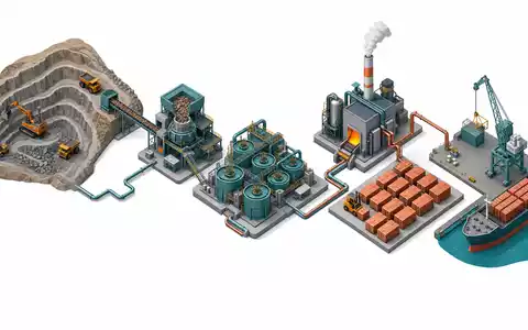 Freeport-McMoRan US35671D8570 – isometrisches 3D-Diagramm der Kupfer-Wertschöpfungskette von der Mine bis zur Verschiffung - Foto: THN