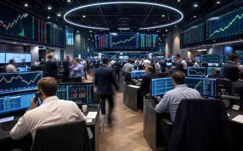 Fraport AG Börse Frankfurt DE0005773303 im Editorial-Foto mit Tradern und Luftfahrt-Kursdiagrammen auf Monitoren - Foto: THN