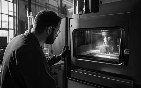 Renishaw plc (GB0007365546) produziert additive Fertigungssysteme, dokumentarisch gezeigt bei laufendem Metall-3D-Druck im Werk - Foto: THN