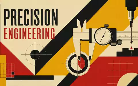 Renishaw plc (GB0007365546) symbolisiert Präzisionstechnik, hier als geometrisches Bauhaus-Poster mit Messwerkzeug-Motiven gestaltet - Foto: THN