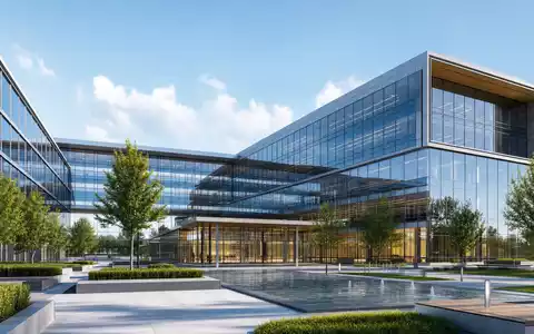 Snam S.p.A. (IT0003153415) betreibt Energieinfrastruktur, symbolisiert durch dieses moderne Architektur-Render eines Bürokomplexes - Foto: THN