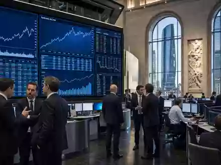 Poste Italiane S.p.A. (IT0003796171) notiert an der Börse, dargestellt durch dieses editoriale Trading-Floor-Motiv - Foto: THN