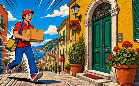 Poste Italiane S.p.A. (IT0003796171) liefert Pakete italienweit aus, gezeigt in dieser bunten Pop-Art-Comic-Szene - Foto: THN