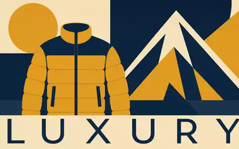 Moncler S.p.A. (IT0004965148) gestaltet ein geometrisches Bauhaus-Poster mit stilisierter Daunenjacke und Bergsilhouette - Foto: THN