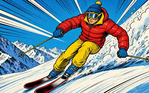 Moncler S.p.A. (IT0004965148) inszeniert einen farbenfrohen Pop-Art-Comic mit Skifahrer in gepolsterter Daunenjacke - Foto: THN