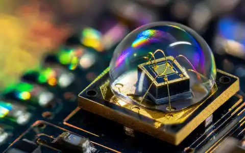 ams-OSRAM AG (ISIN AT0000A18XM4) zeigt in dieser Makroaufnahme einen winzigen optischen LED-Sensorchip im Detail - Foto: THN