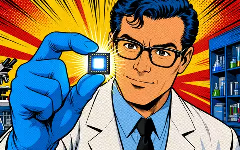 ams-OSRAM AG (ISIN AT0000A18XM4) erscheint hier als farbenfrohe Pop-Art-Comic-Szene mit leuchtendem Sensorchip - Foto: THN