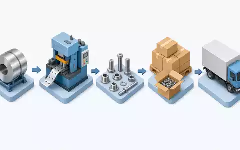 Isometrische 3D-Grafik zeigt Wertschöpfungskette der Umformtechnik von SFS Group AG, Aktie ISIN CH0239229302, bis Lieferung - Foto: THN