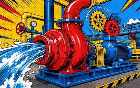 Sulzer AG (CH0038388911) wird im Pop-Art-Comic-Stil als farbenfrohe stilisierte Fabrikszene mit riesiger Pumpe dargestellt - Foto: THN
