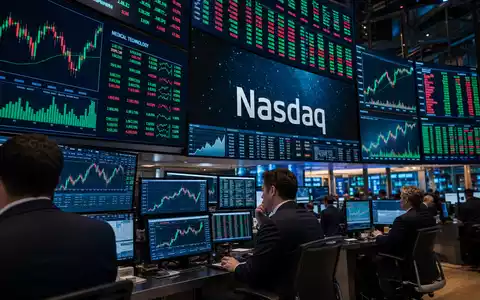 Börsen-Editorial vom Nasdaq-Handelsraum mit Medizintechnik-Charts repräsentiert Intuitive Surgical Inc. (US46120E6023) im Aktienmarkt-Kontext - Foto: THN