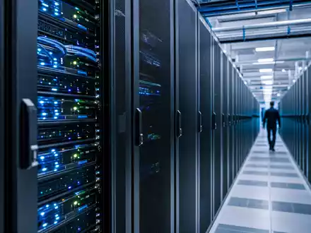 Fotorealistisches Rechenzentrum symbolisiert NetApp Inc., ISIN US64120B1098, führend in Datenspeicherung und Cloud-Infrastruktur weltweit - Foto: THN
