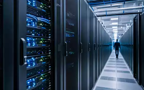 Fotorealistisches Rechenzentrum symbolisiert NetApp Inc., ISIN US64120B1098, führend in Datenspeicherung und Cloud-Infrastruktur weltweit - Foto: THN