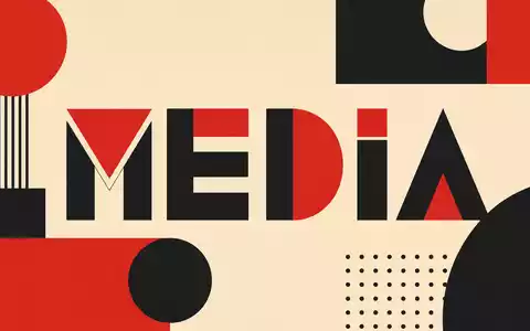 News Corp (Class A) US65249B1098: Bauhaus-Poster mit geometrischen Formen und großem Schriftzug MEDIA - Foto: THN