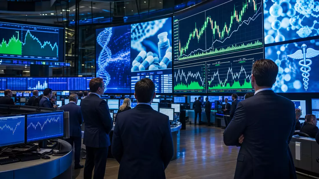 Trading-Floor mit Health-Charts, West Pharmaceutical, US9523901012