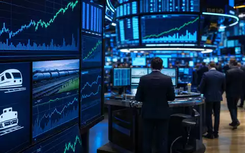Börsen-Editorial-Szene mit NYSE-Kürzel und Bahntechnik-Charts ist redaktionell gestaltet für Wabtec, ISIN US9297401088, Aktienmarkt - Foto: THN