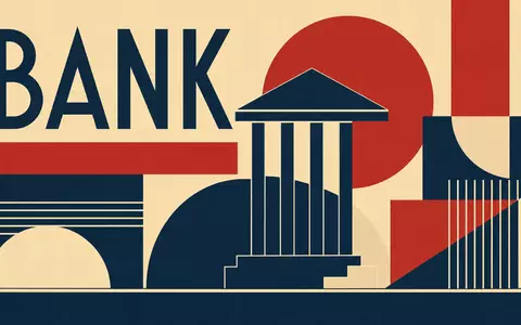 Bauhaus-Poster mit geometrischen Formen symbolisiert die Bankbranche von Wells Fargo & Co., ISIN US9497461015 - Foto: THN