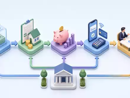 Isometrisches Diagramm zeigt Bankprozesse und Wertschöpfungskette von Wells Fargo & Co., ISIN US9497461015 - Foto: THN