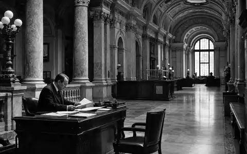 BNP Paribas S.A. FR0000131104 – Schwarzweiß-Reportage im klassischen Pariser Bankgebäude mit Marmorsäulen - Foto: THN