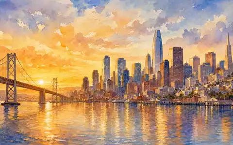 Block Inc. hat seinen Ursprung in San Francisco – Aquarell-Skyline ISIN US8522341036 Fintech-Unternehmen - Foto: THN