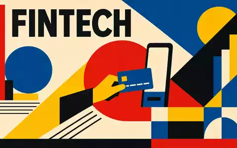 Block Inc. Fintech im Bauhaus-Stil – geometrisches Poster ISIN US8522341036 mit FINTECH-Schriftzug modernistisch - Foto: THN