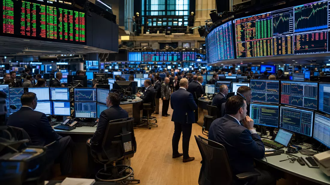 NYSE Börsenparkett Händler Monitore Fintech-Charts Block Inc. Editorial