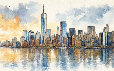 Aquarellstudie der New Yorker Skyline symbolisiert den Hauptsitz von Blackstone Inc. (US09259E1082) im globalen Finanzherz - Foto: THN