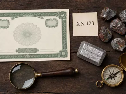 Rio Tinto plc (ISIN GB0007188757) als Investment illustriert durch Aktienzertifikat, Erzproben und Aluminiumbarren im Flatlay - Foto: THN