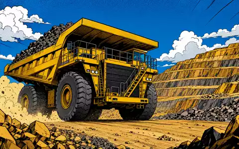 Rio Tinto plc (ISIN GB0007188757) und schwere Bergbaugeräte inspirieren diese farbenfrohe Pop-Art-Comic-Illustration - Foto: THN