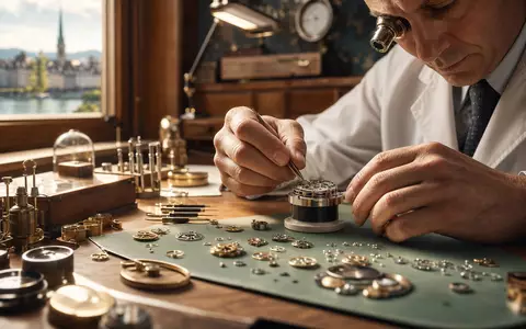 Fotorealistisches Bild zeigt Uhrmacher-Werkstatt für Cie Financière Richemont, Aktie ISIN CH0210483332, Genf Schweiz - Foto: THN