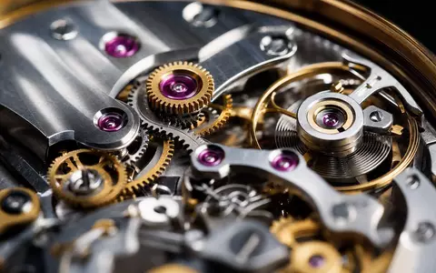 Makroaufnahme eines Uhrwerks illustriert Präzisionshandwerk von Cie Financière Richemont, ISIN CH0210483332, Schweizer Uhrenindustrie - Foto: THN