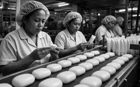 Unilever plc (ISIN GB00B10RZP78) beschäftigt Arbeiterinnen in Fabriken, die Seifen und Kosmetikprodukte sorgfältig kontrollieren - Foto: THN